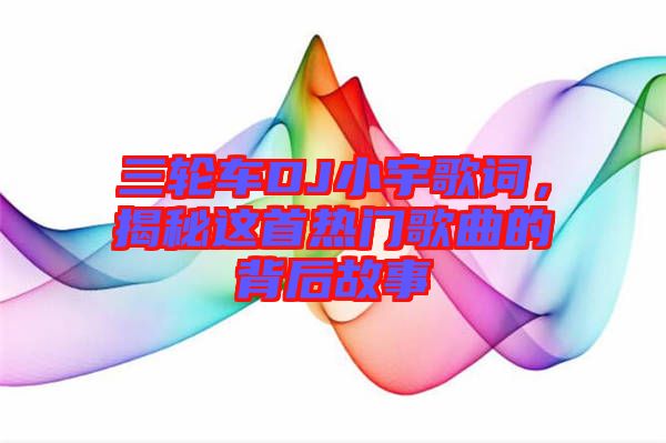 三輪車DJ小宇歌詞，揭秘這首熱門歌曲的背后故事