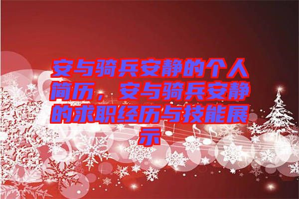 安與騎兵安靜的個人簡歷，安與騎兵安靜的求職經歷與技能展示
