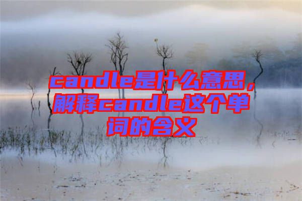 candle是什么意思，解釋candle這個單詞的含義