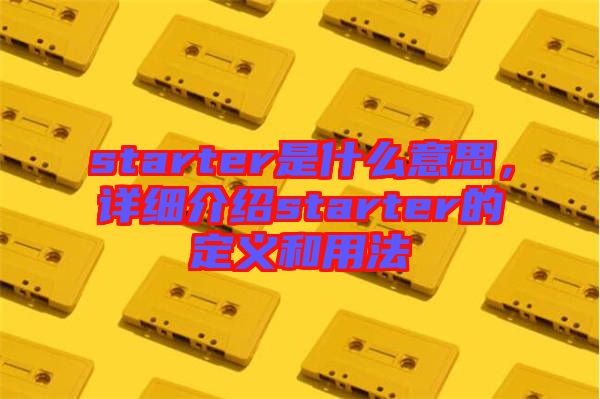 starter是什么意思，詳細(xì)介紹starter的定義和用法