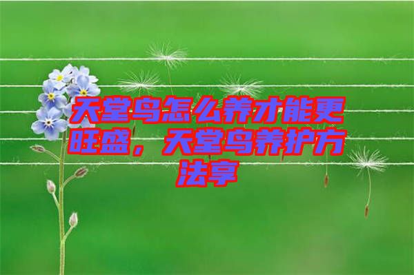 天堂鳥怎么養(yǎng)才能更旺盛，天堂鳥養(yǎng)護(hù)方法享