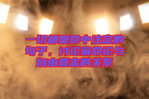 一切都是命中注定的句子，討論宿命論與自由意志的關(guān)系