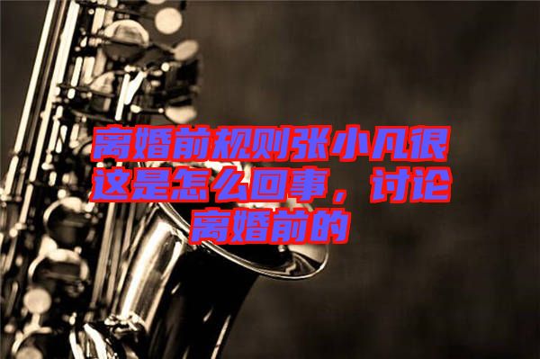 離婚前規(guī)則張小凡很這是怎么回事，討論離婚前的