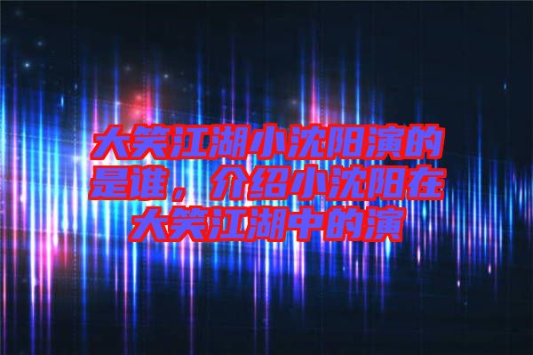 大笑江湖小沈陽演的是誰，介紹小沈陽在大笑江湖中的演