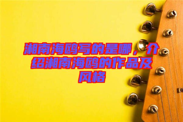 湘南海鷗寫的是哪，介紹湘南海鷗的作品及風格