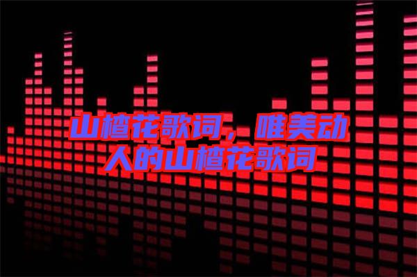 山楂花歌詞，唯美動人的山楂花歌詞