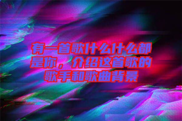 有一首歌什么什么都是你，介紹這首歌的歌手和歌曲背景