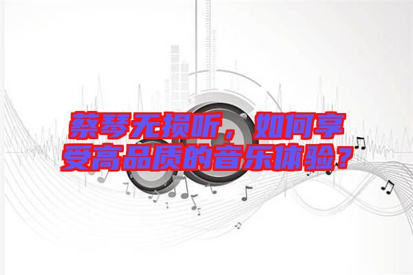 蔡琴無損聽，如何享受高品質(zhì)的音樂體驗(yàn)？