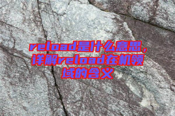 reload是什么意思，詳解reload在機領域的含義