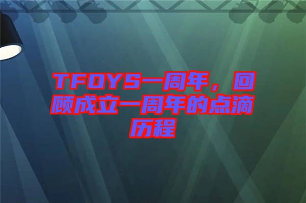 TFOYS一周年，回顧成立一周年的點(diǎn)滴歷程