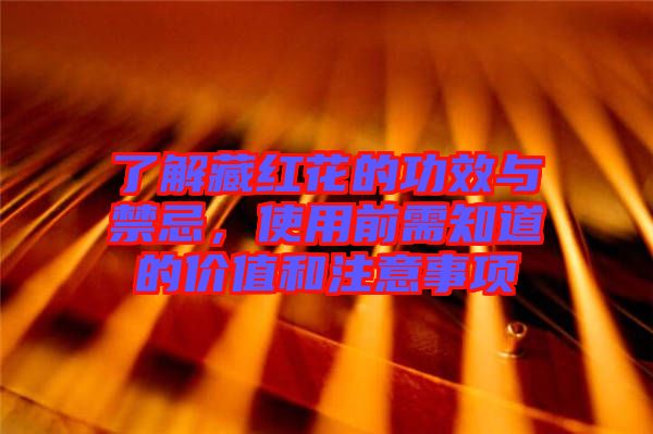 了解藏紅花的功效與禁忌，使用前需知道的價(jià)值和注意事項(xiàng)