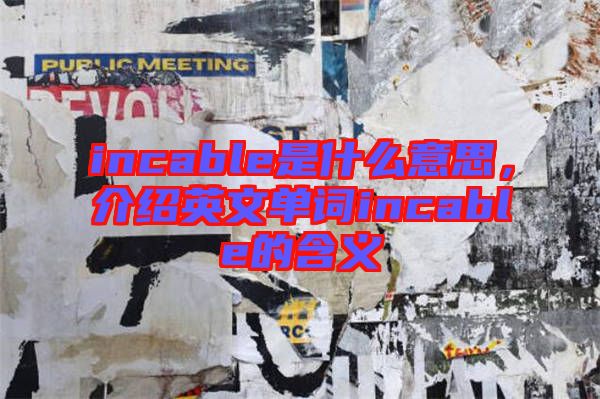 incable是什么意思，介紹英文單詞incable的含義