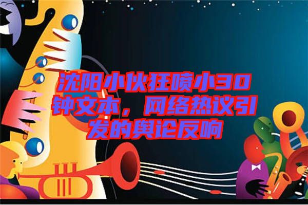 沈陽小伙狂噴小30鐘文本，網(wǎng)絡(luò)熱議引發(fā)的輿論反響