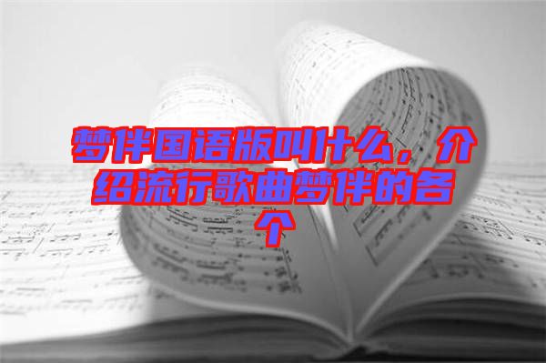 夢伴國語版叫什么，介紹流行歌曲夢伴的各個(gè)