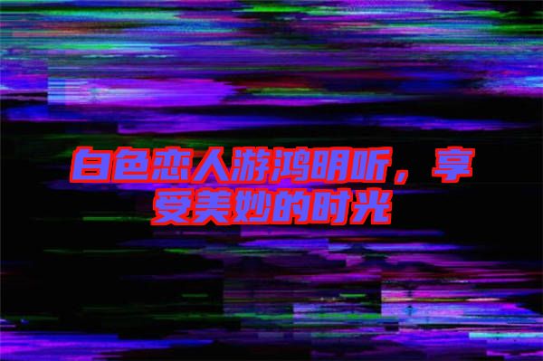 白色戀人游鴻明聽，享受美妙的時光