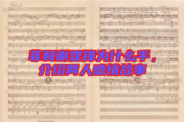 菲和謝霆鋒為什么手，介紹兩人感情故事