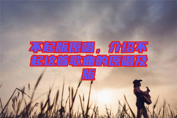 不起版原唱，介紹不起這首歌曲的原唱及版