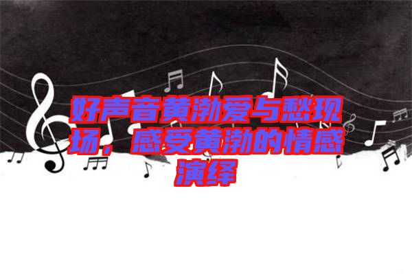 好聲音黃渤愛與愁現場，感受黃渤的情感演繹