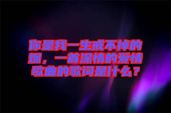 你是我一生戒不掉的煙，一首深情的愛情歌曲的歌詞是什么？