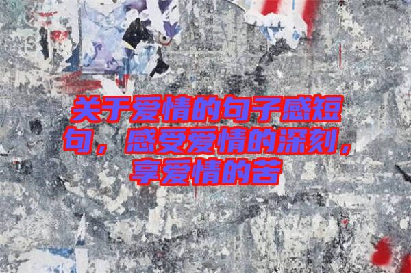 關于愛情的句子感短句，感受愛情的深刻，享愛情的苦