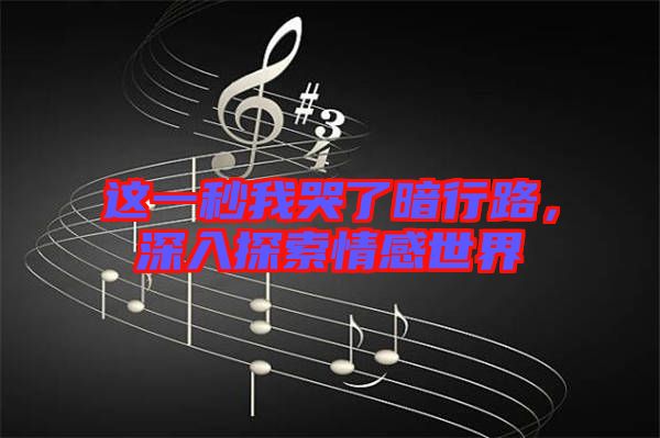 這一秒我哭了暗行路，深入探索情感世界