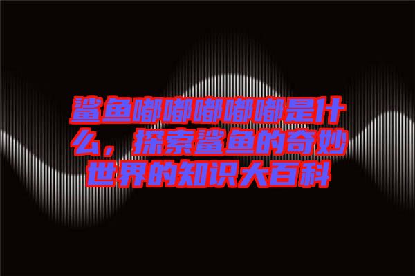 鯊魚嘟嘟嘟嘟嘟是什么，探索鯊魚的奇妙世界的知識大百科